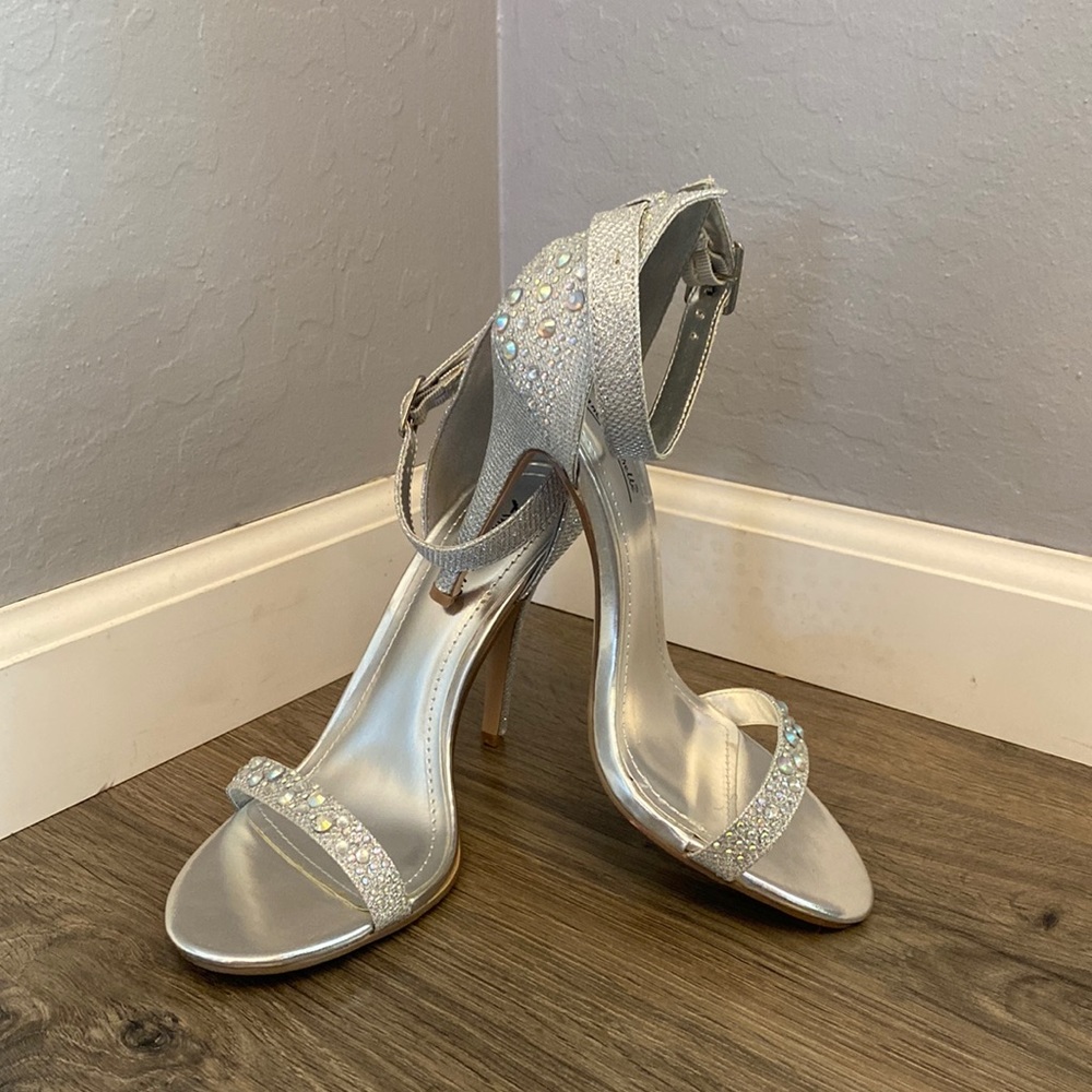 Silver Sparkly Strapppy Heels
